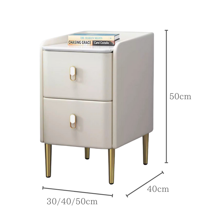 スイートマーブル調ベッドサイドキャビネット