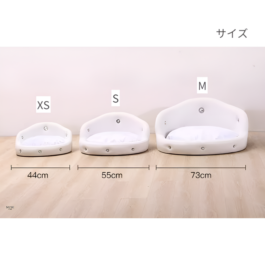 ビジュー付きクラウンペットベッド