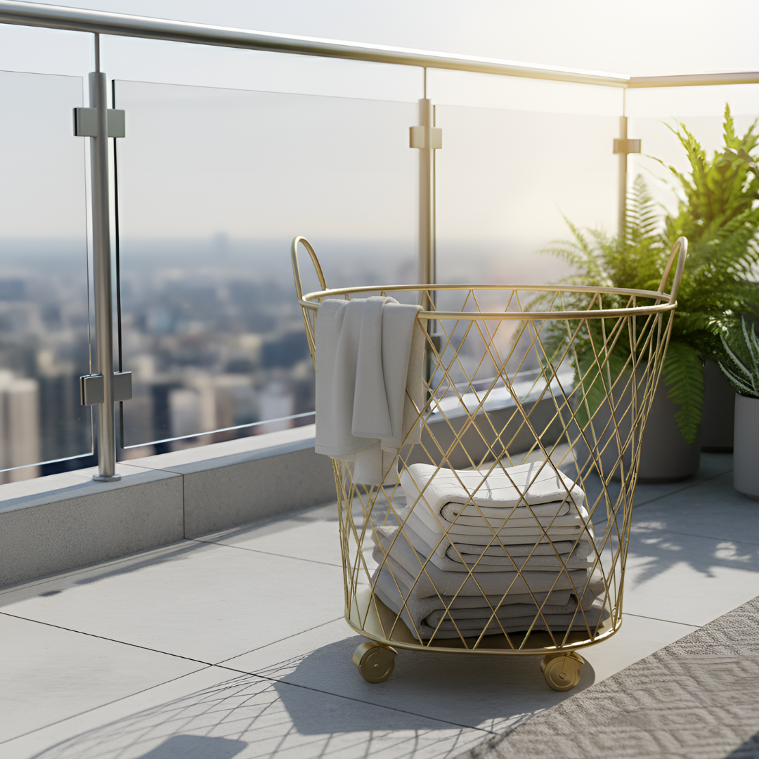 ゴールド ランドリーバスケット