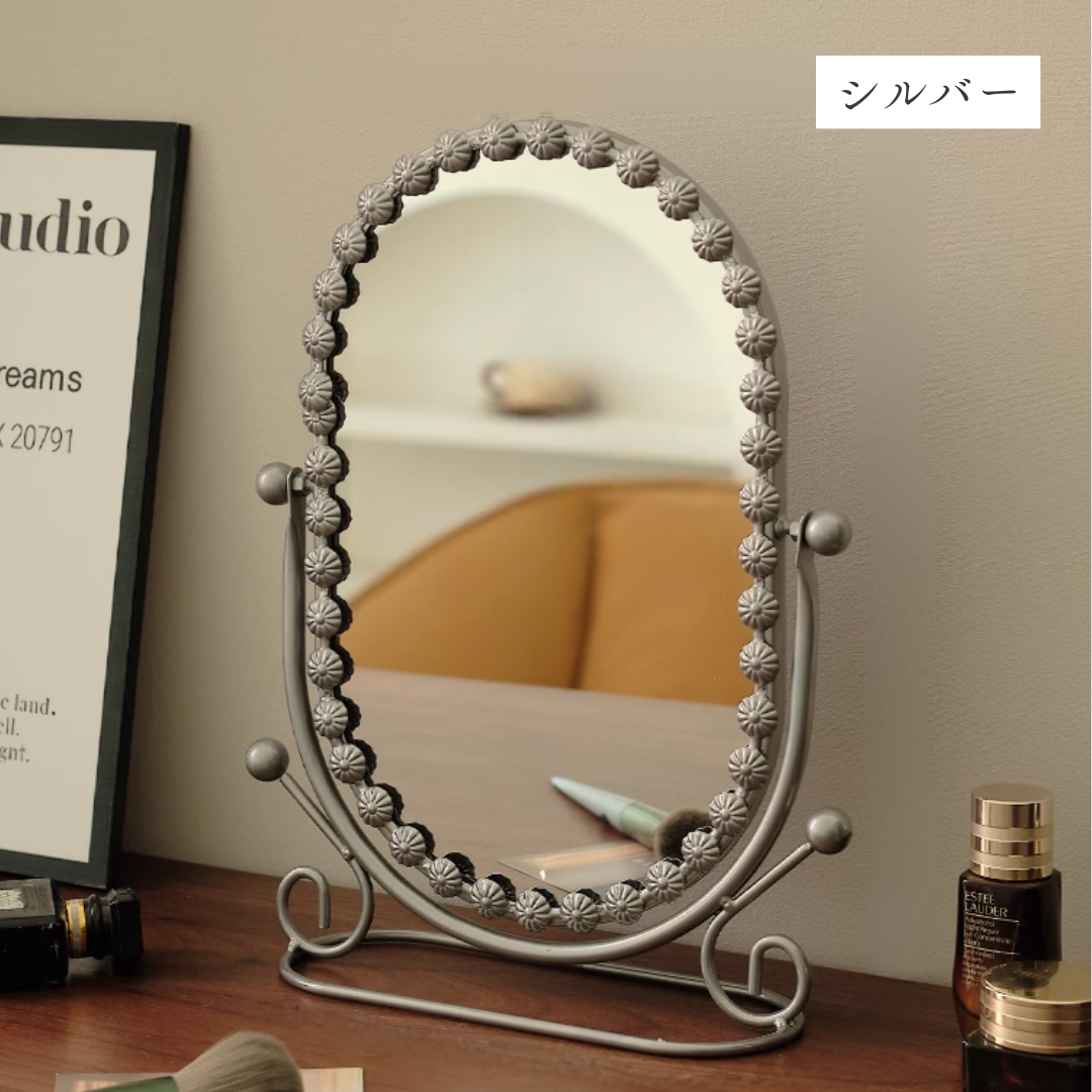 クラシカルオーバルスタンドミラー