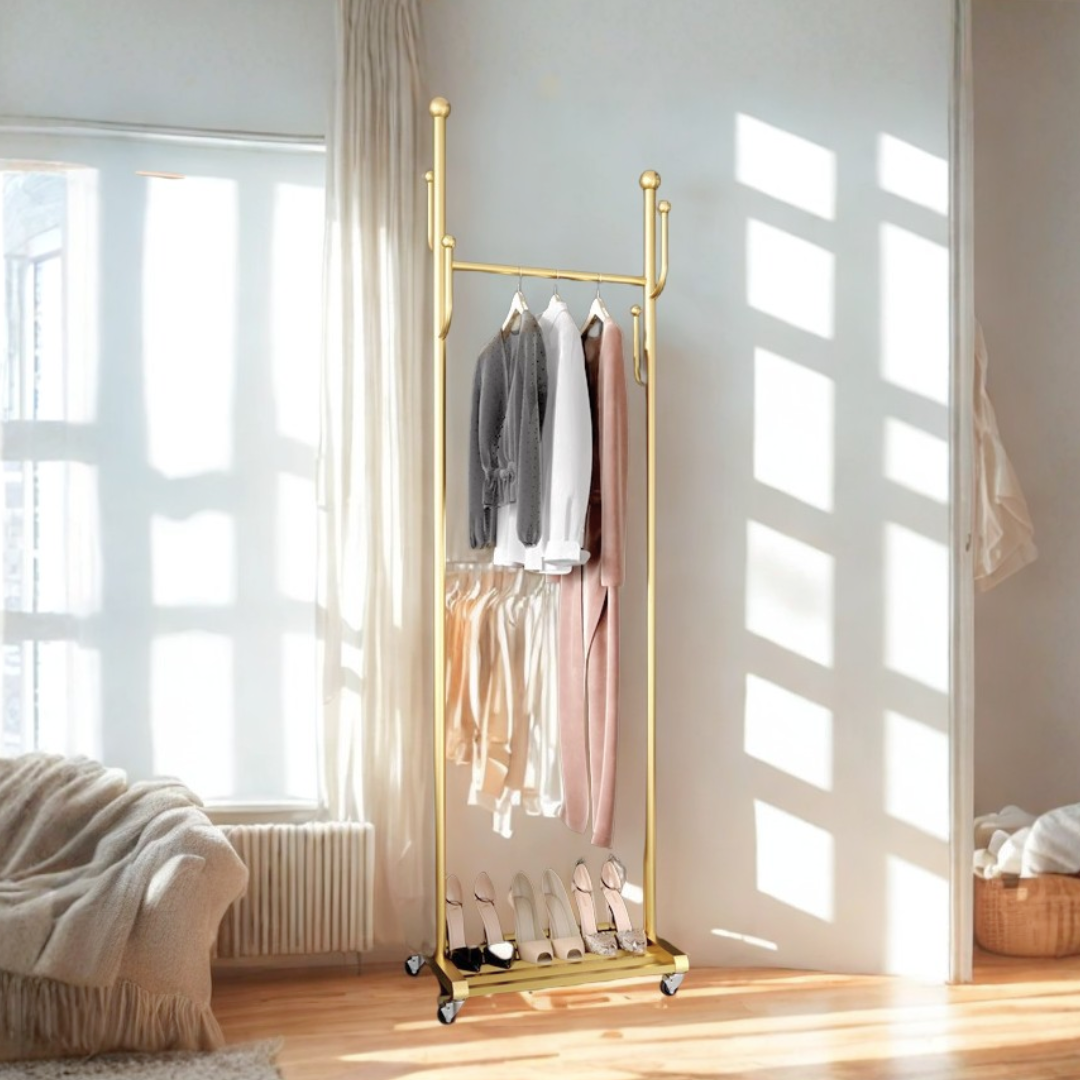 プレミアムキャスターゴールドハンガーラック