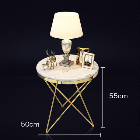 大理石調クロスライン サイドテーブル