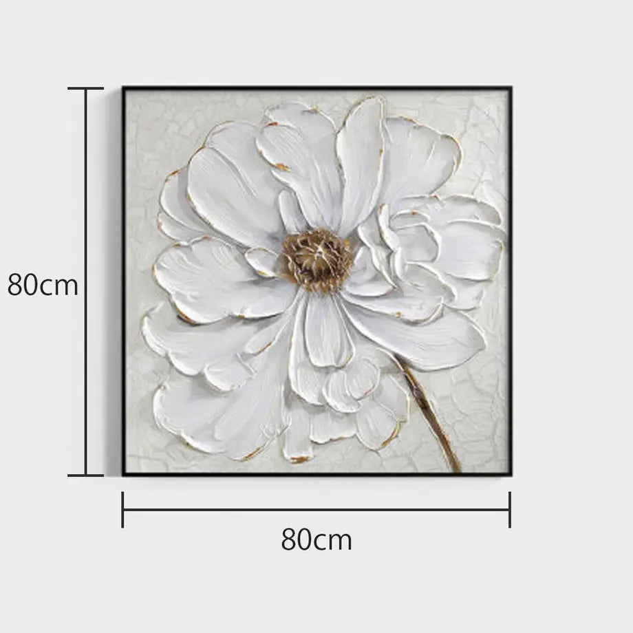 ホワイトフラワーウォールアート