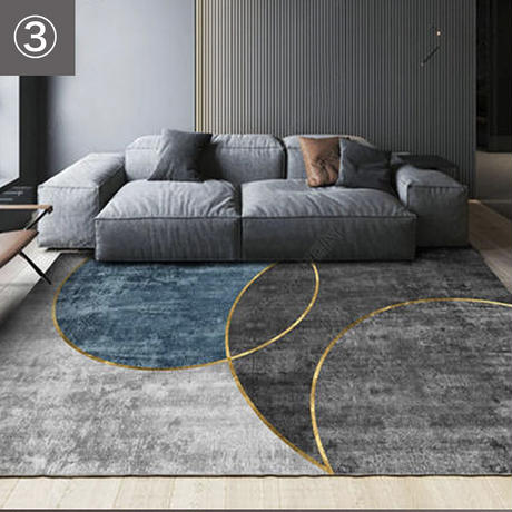 アクセントカラー サークルデザインラグ(3タイプ)