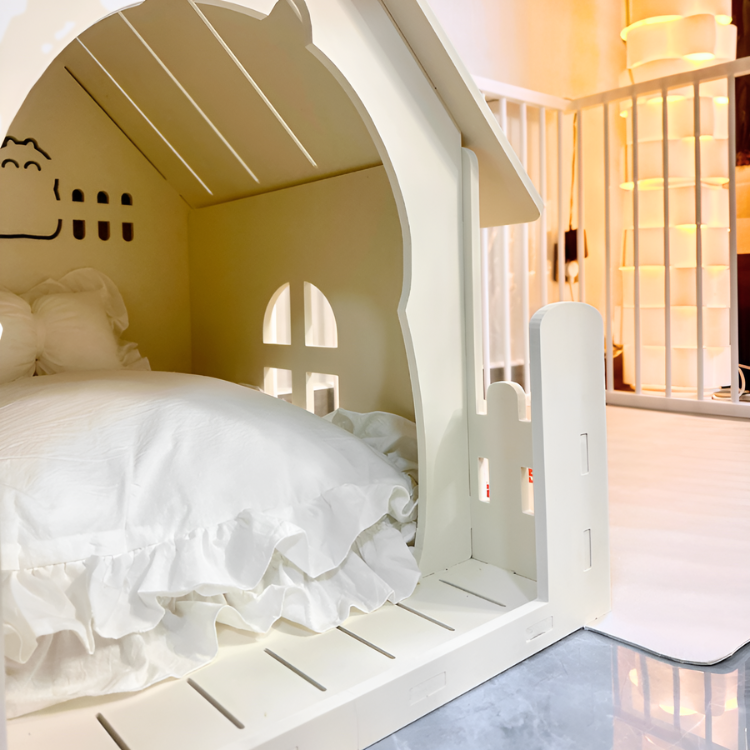 スクエアレースリボンペットベッド