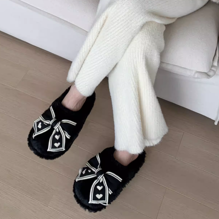 クラシックリボンボアスリッパ