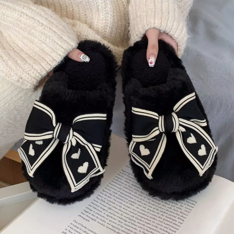 クラシックリボンボアスリッパ