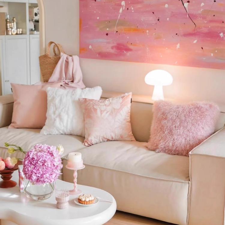 ゴージャスローズピンククッションカバー