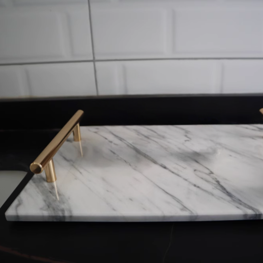 大理石モダンジュエリーゴールドバートレイ