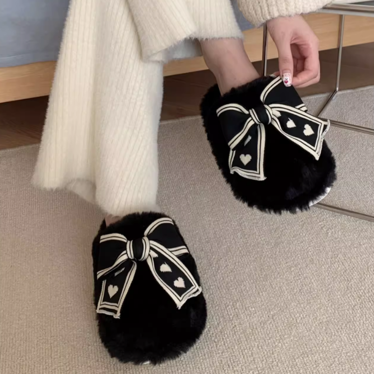 クラシックリボンボアスリッパ