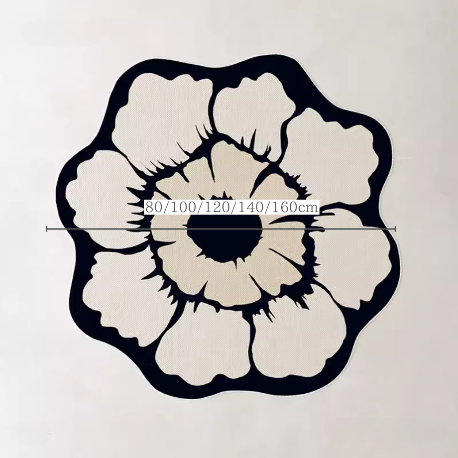 ハイエンドラグジュアリーフラワーラウンドラグ