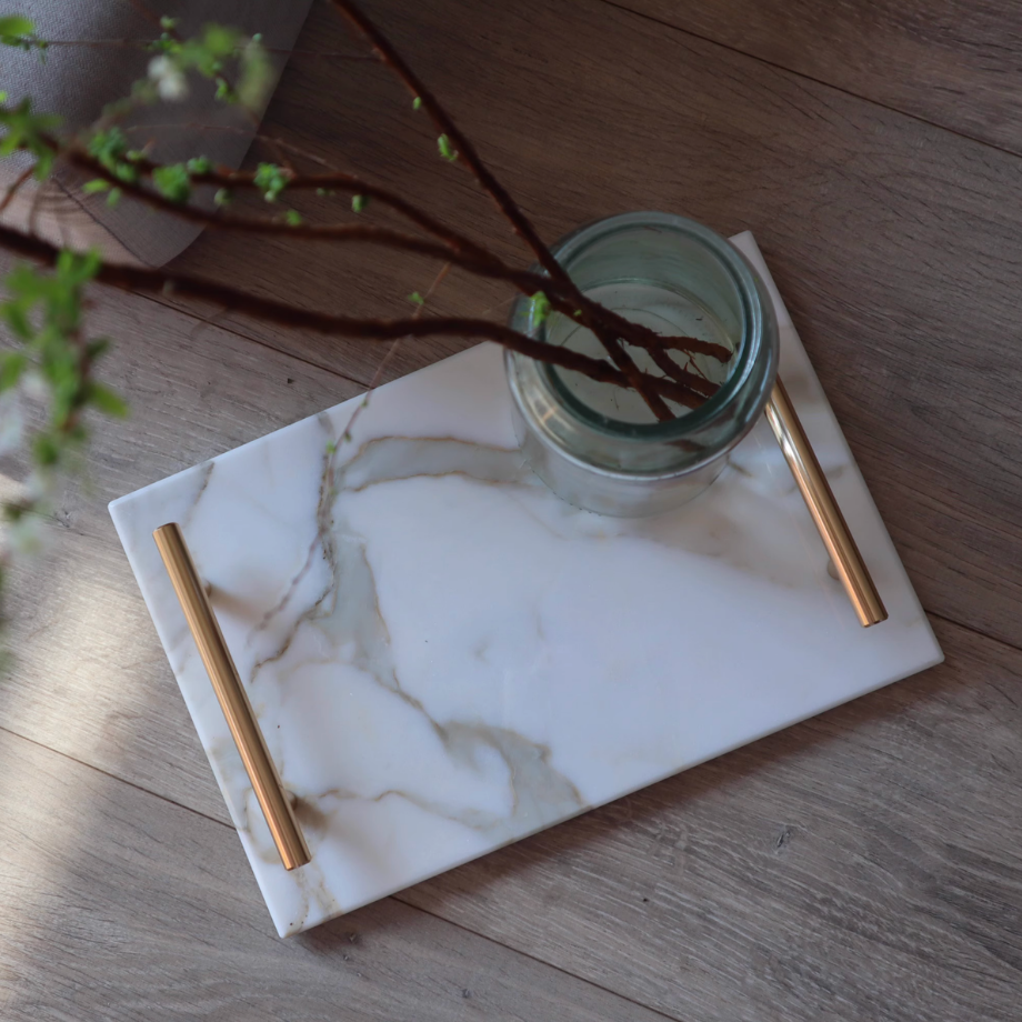 大理石モダンジュエリーゴールドバートレイ