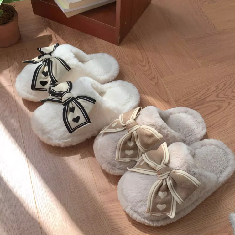 クラシックリボンボアスリッパ