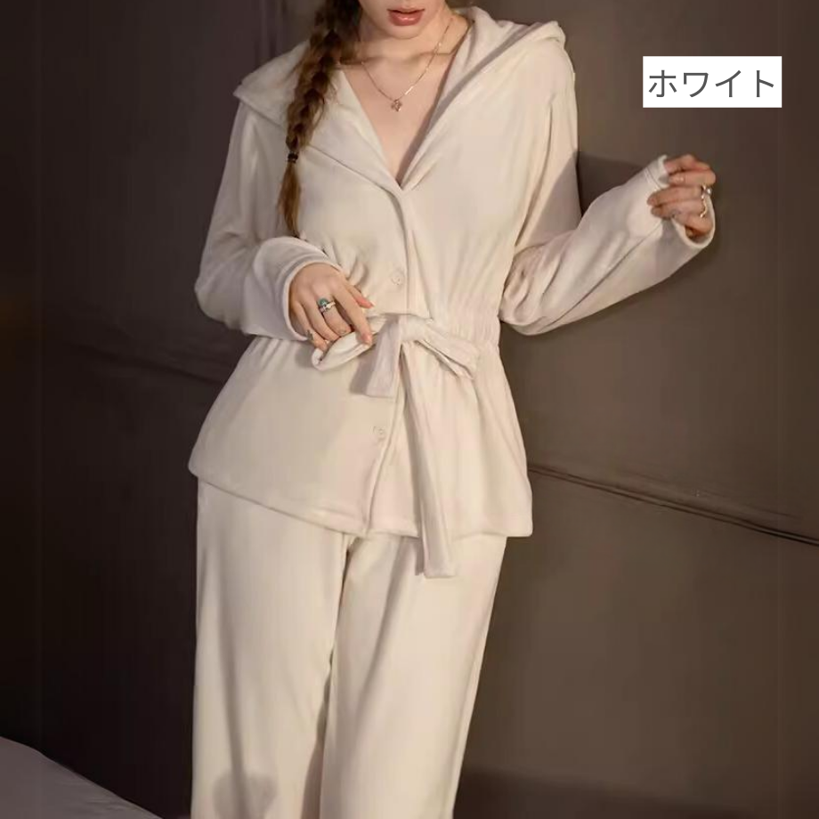 フェミニンベロアバスルームウェア