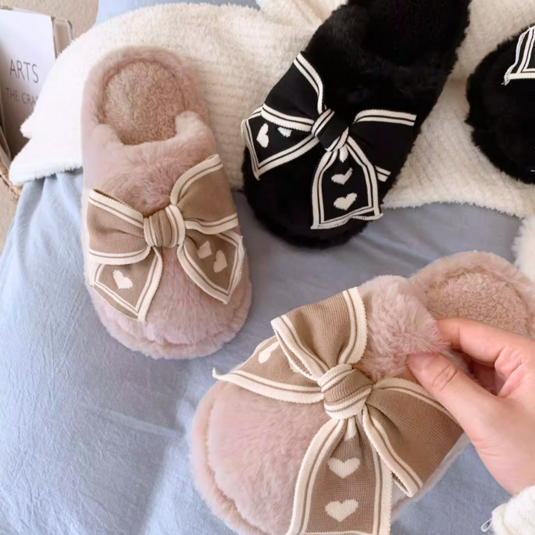 クラシックリボンボアスリッパ