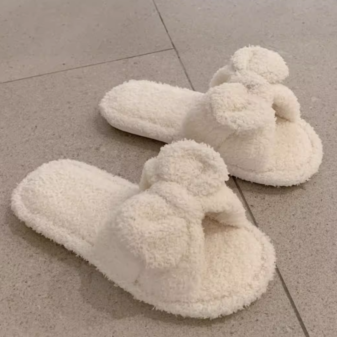 リボン もこもこルームシューズ