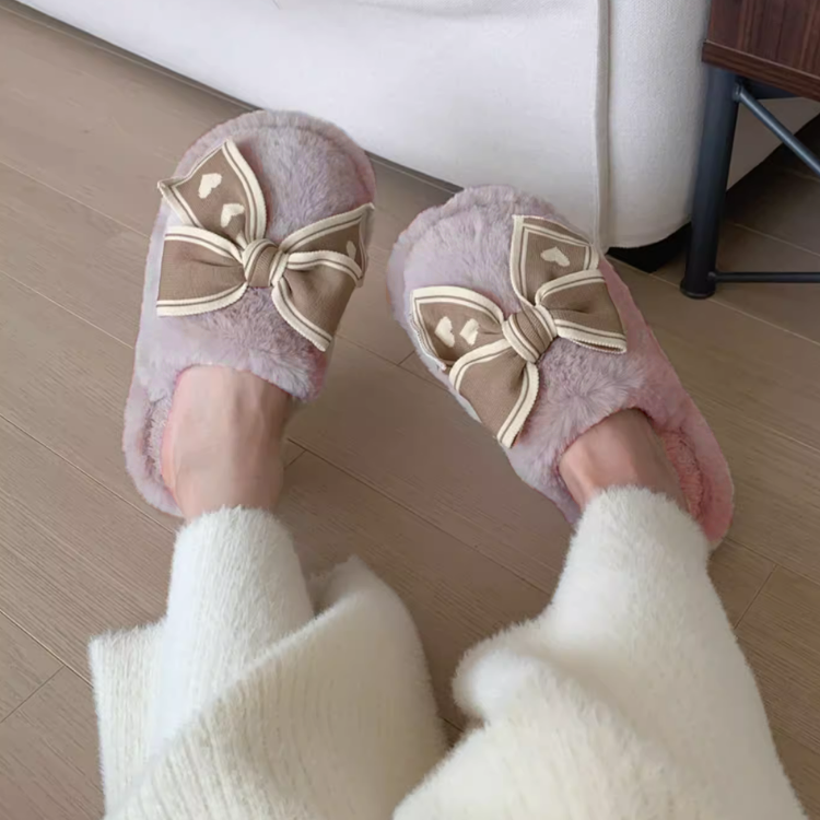 クラシックリボンボアスリッパ