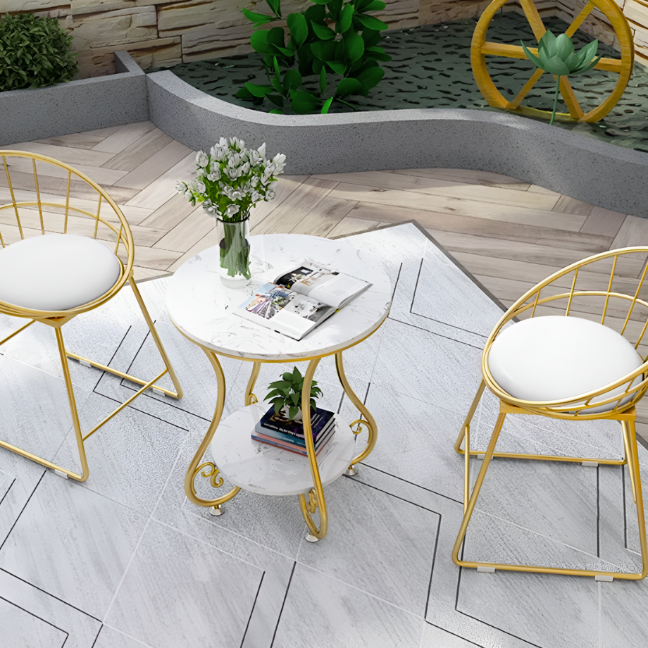 北欧ラグジュアリー大理石風サイドテーブル