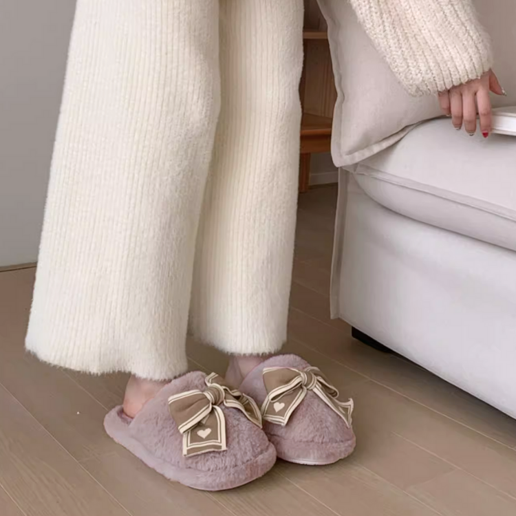 クラシックリボンボアスリッパ