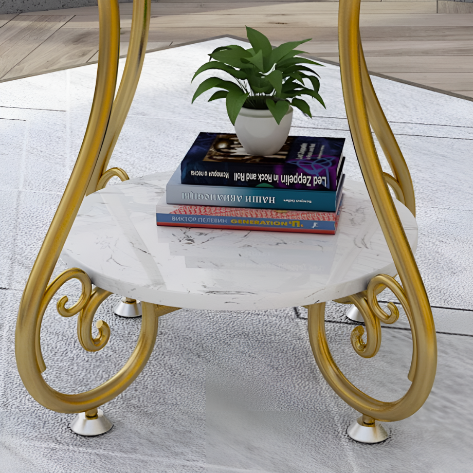 北欧ラグジュアリー大理石風サイドテーブル