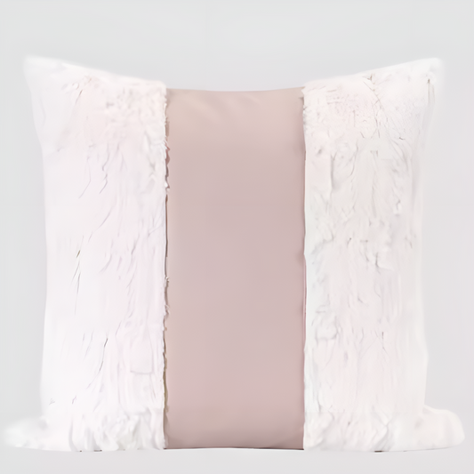 ラグジュアリーピンクホワイトクッションカバー