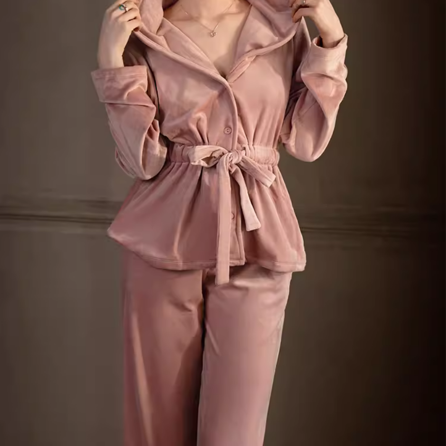 フェミニンベロアバスルームウェア