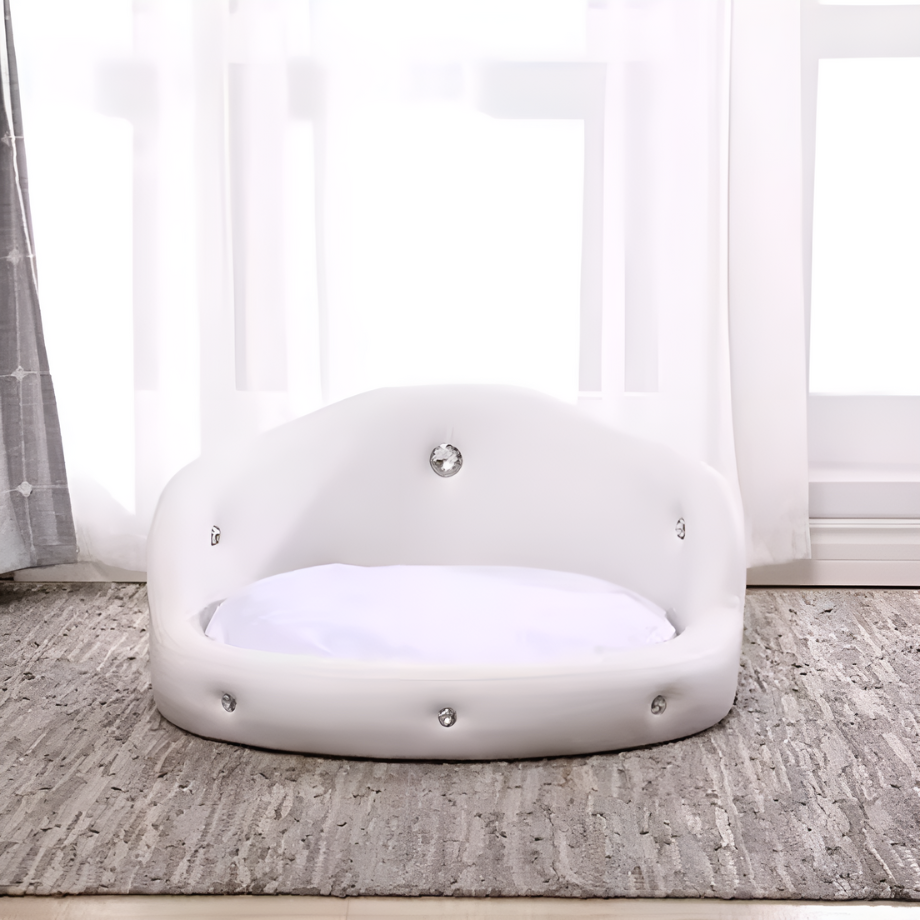 ビジュー付きクラウンペットベッド