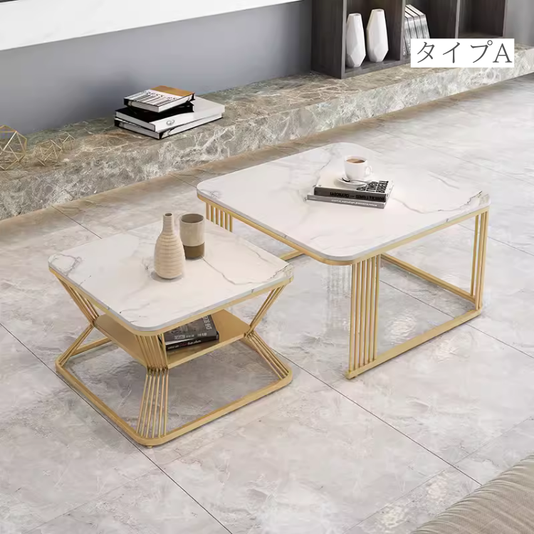 大理石風リッチコーヒーテーブル