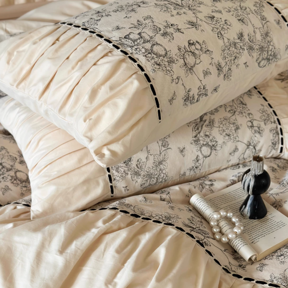 ヴィンテージプリーツコットンベッドリネンセット