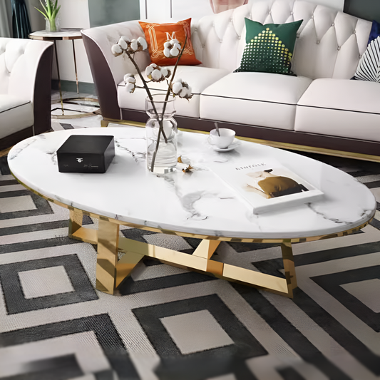 ノルディックステンレスゴールドオーバルティテーブル