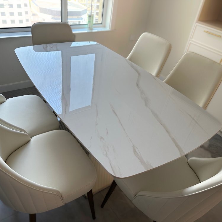 ラグジュアリーライトスクエアダイニングセット