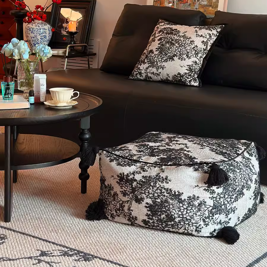 和モダンスクエアタッセルクッション