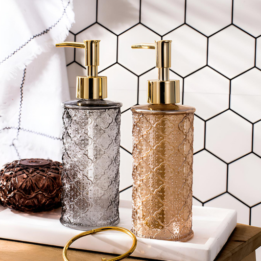 北欧風レトロガラスソープボトル