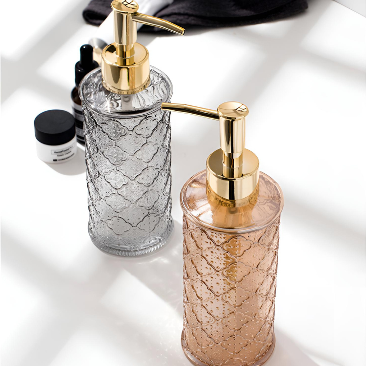 北欧風レトロガラスソープボトル