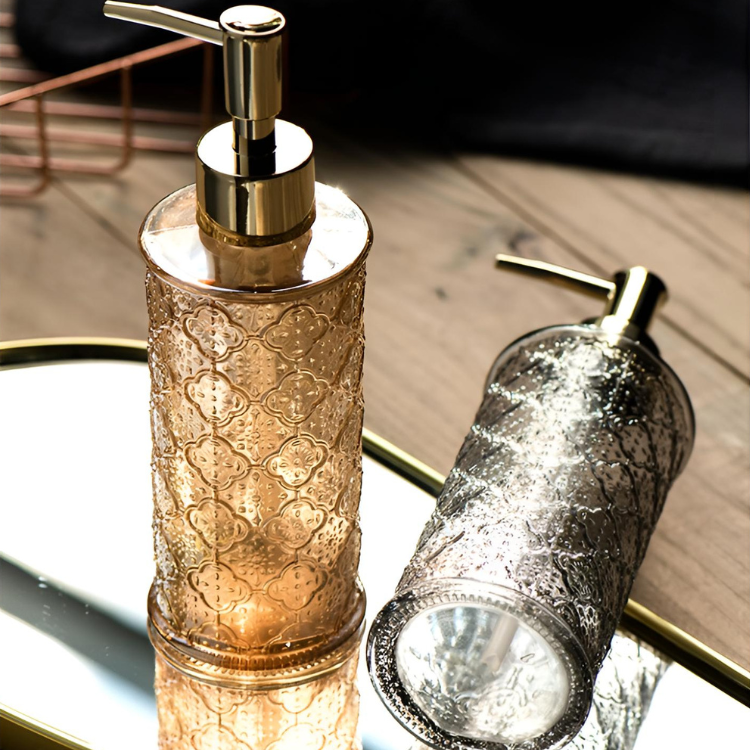 北欧風レトロガラスソープボトル