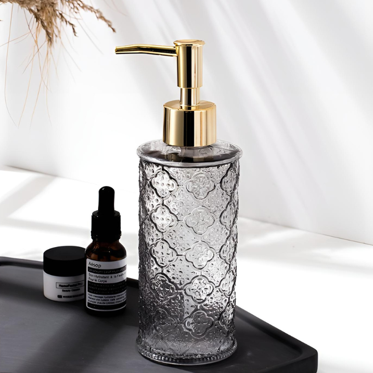 北欧風レトロガラスソープボトル