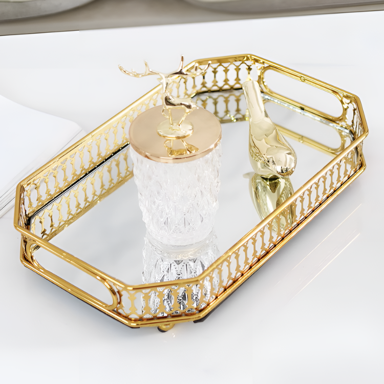 北欧風ラグジュアリーミラートレイ