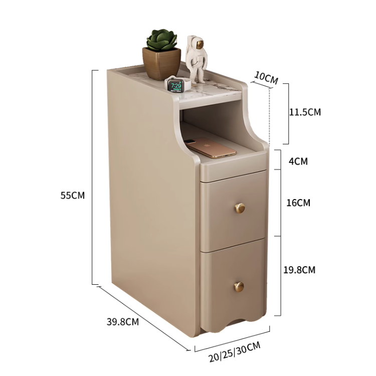 グレージュベッドサイドキャビネット