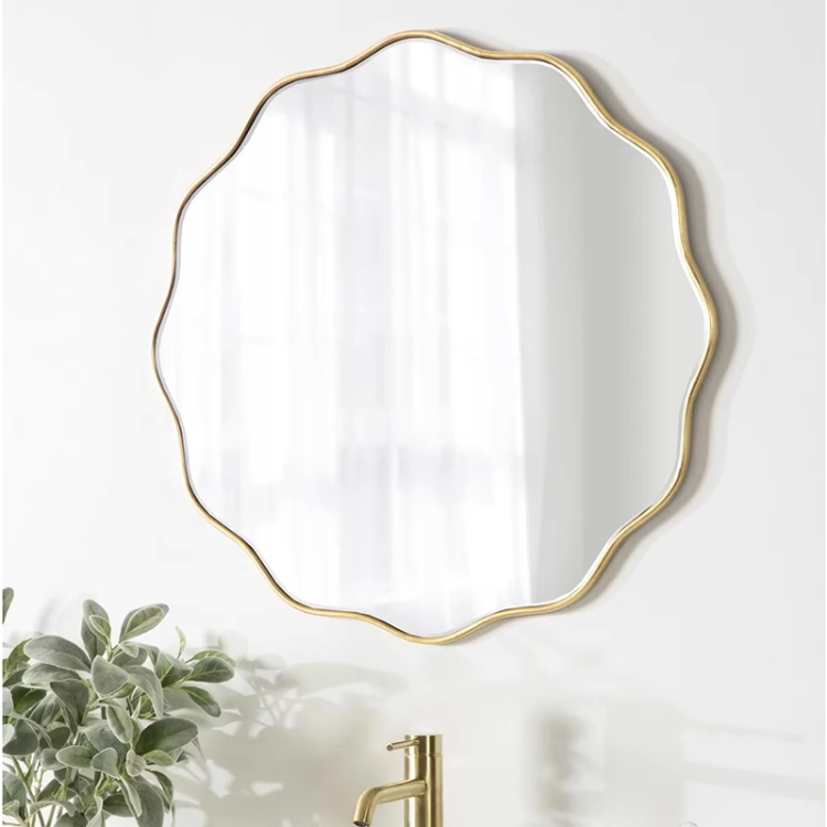 ウェーブラウンドウォールミラー