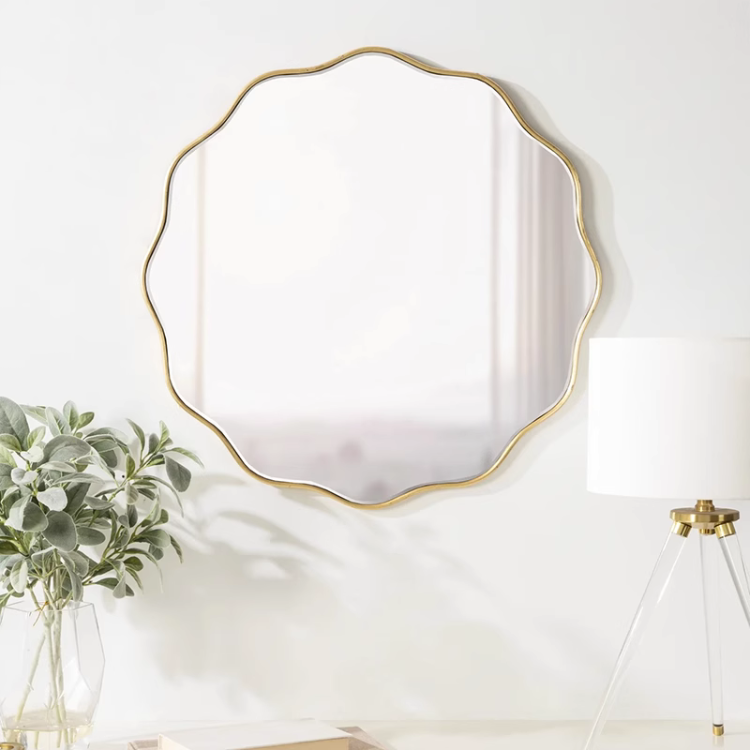 ウェーブラウンドウォールミラー