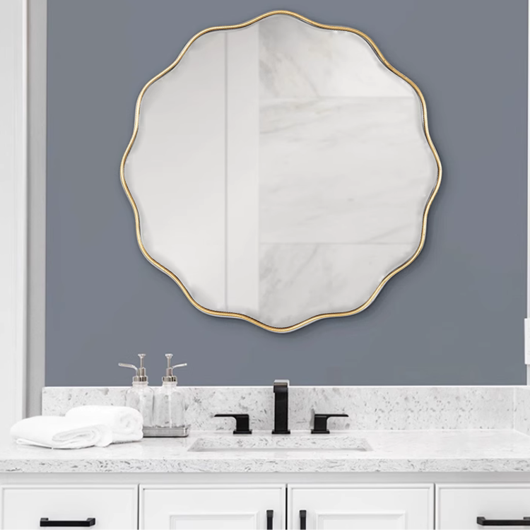 ウェーブラウンドウォールミラー