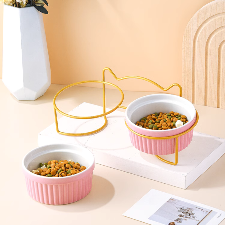 猫耳デザインフェミニンペットフードボウル