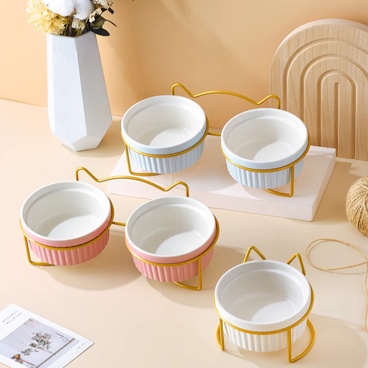 猫耳デザインフェミニンペットフードボウル