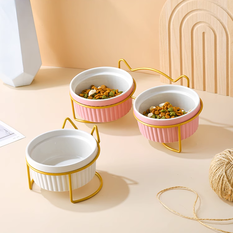 猫耳デザインフェミニンペットフードボウル