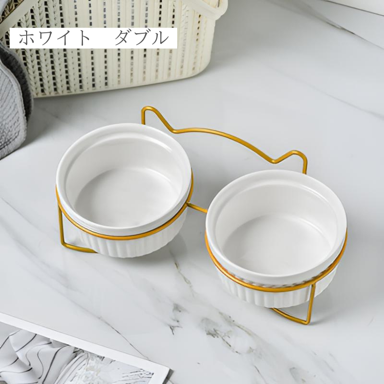 猫耳デザインフェミニンペットフードボウル