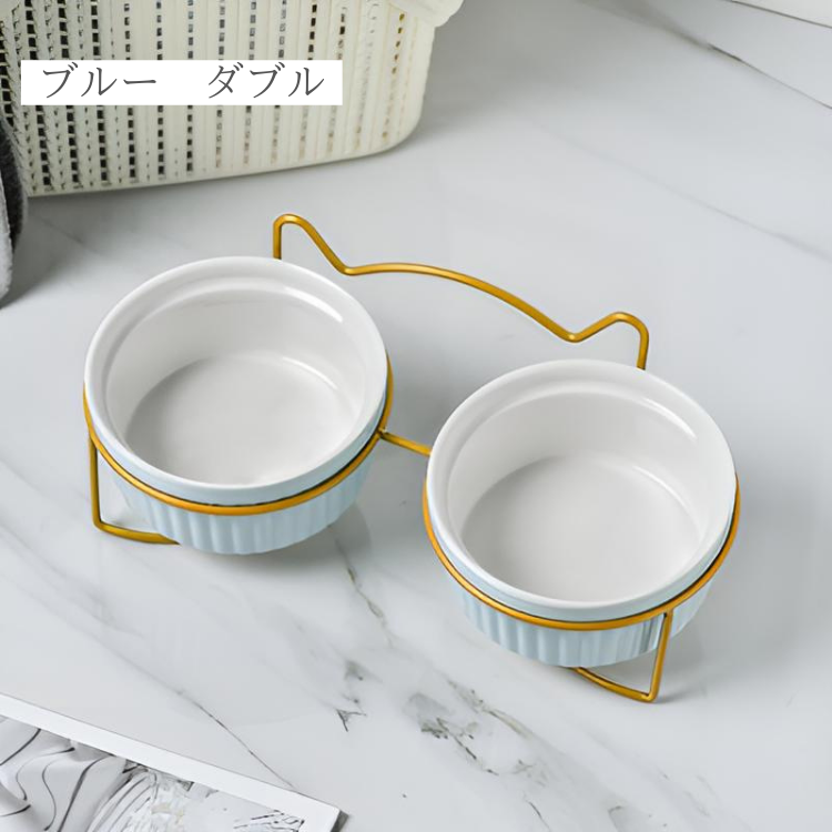 猫耳デザインフェミニンペットフードボウル