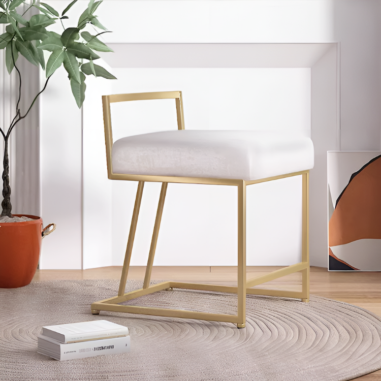 【即納商品】ホワイト×ゴールドドレッサーチェア