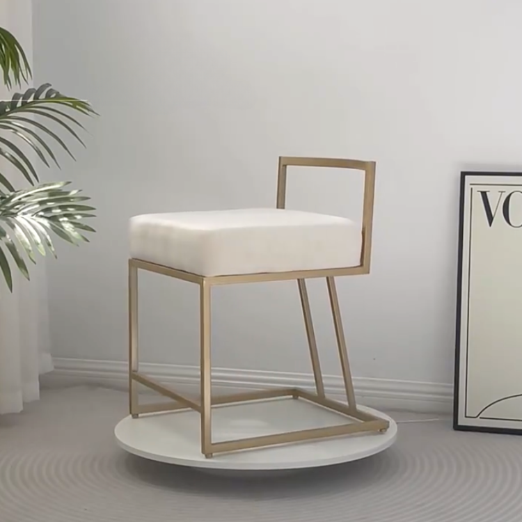 【即納商品】ホワイト×ゴールドドレッサーチェア