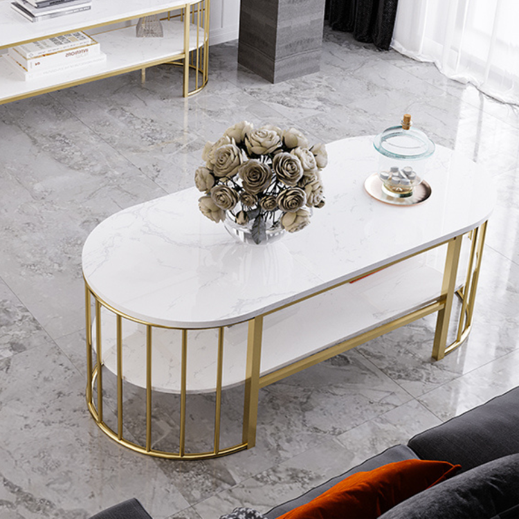 エレガント大理石コーヒーテーブル