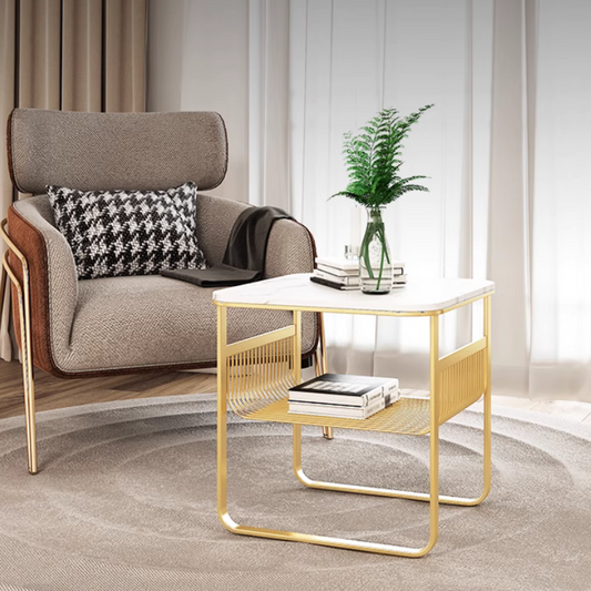 マーブル調スクエアコンパクトテーブル